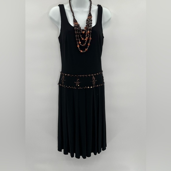 Talbots Women's 10P Petite Black Pleated A-Line Sleeveless Dress - Picture 7 of 12
